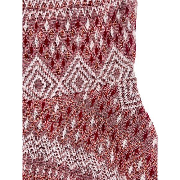 Free People Burgundy Shimmer Fit & Flare Tulle Trim Embroidered Sweetheart Dress - Picture 6 of 16